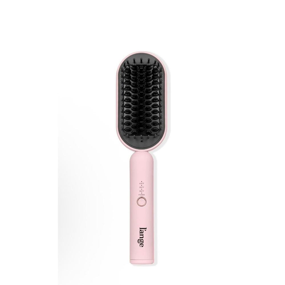L'ange Mane Pass 2-in-1‎ Straightening Brush Blush Pink Ceramic Hair Tool